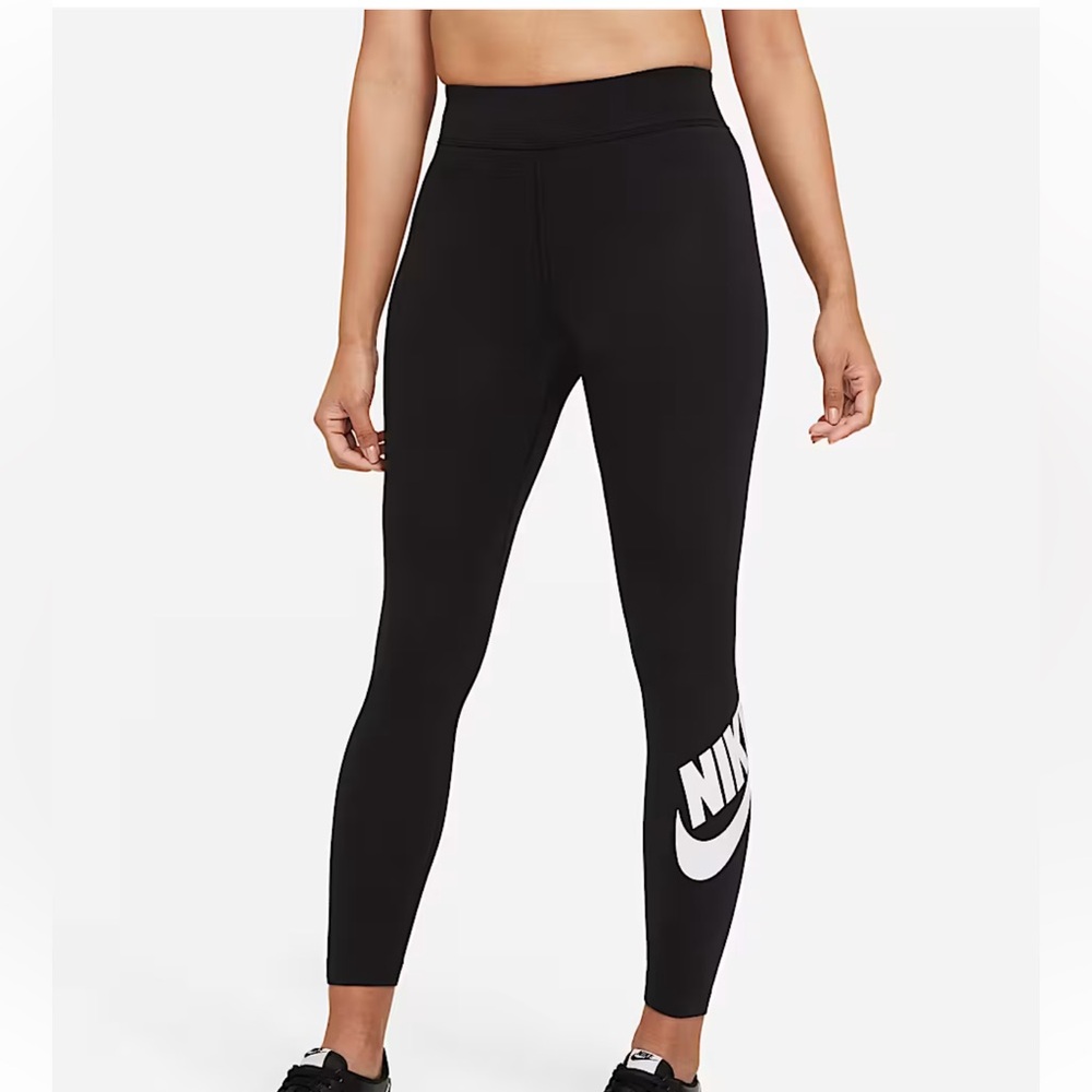 Nike Black Leggings with Bold White Logo
